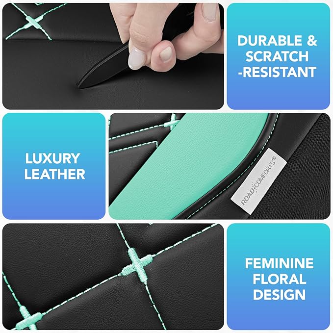 Road Comforts Seat Covers, Premium Leather Car Seat Covers Front Seat for Women Girls,Airbag Compatible, Automotive Seat Covers Universal Fit Most Cars,Vans,Truck,SUV