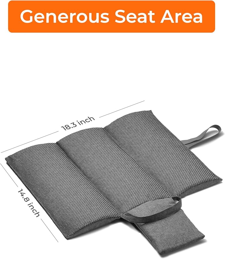 ORORO Heated Seat Cushion with Battery Pack, Foldable USB Heated Seat Cover Pads for Office Chair, Stadium, Camping