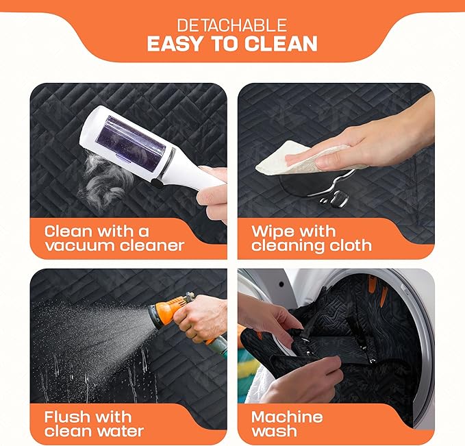 Dog Car Seat Cover for Back Seat – Waterproof Quilted Dog Hammock with Side Protection, Non-Slip, Heavy Duty Pet Seat Cover for Cars, SUVs & Trucks