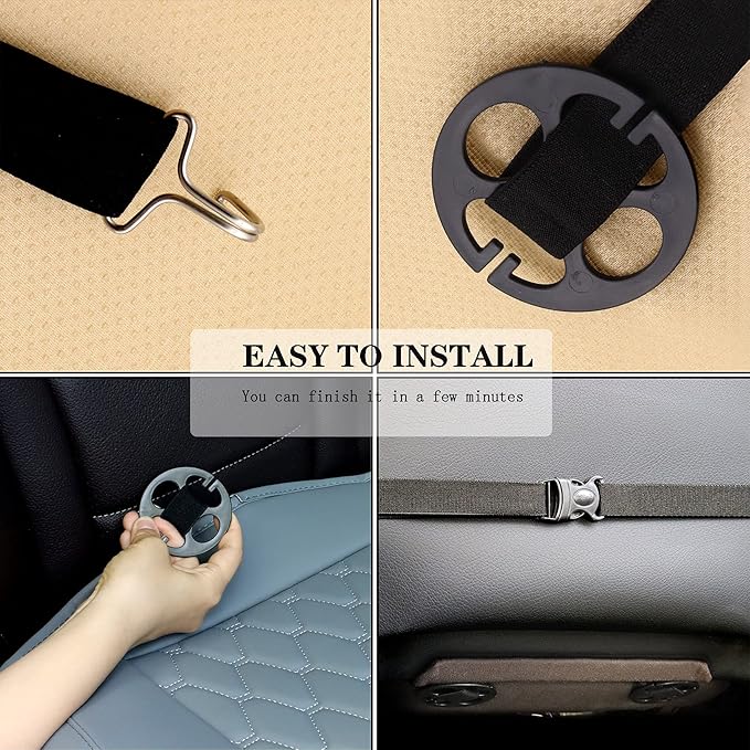 Cusaota 2 Piece Car Seat Covers Protectors for Front Seat Bottoms, Luxury PU Leather Breathable Car Interior Seat Cushion Pad Mat for Auto Supplies (Sedan SUV Truck Jeep Mini Van) (Gray-2PCS)