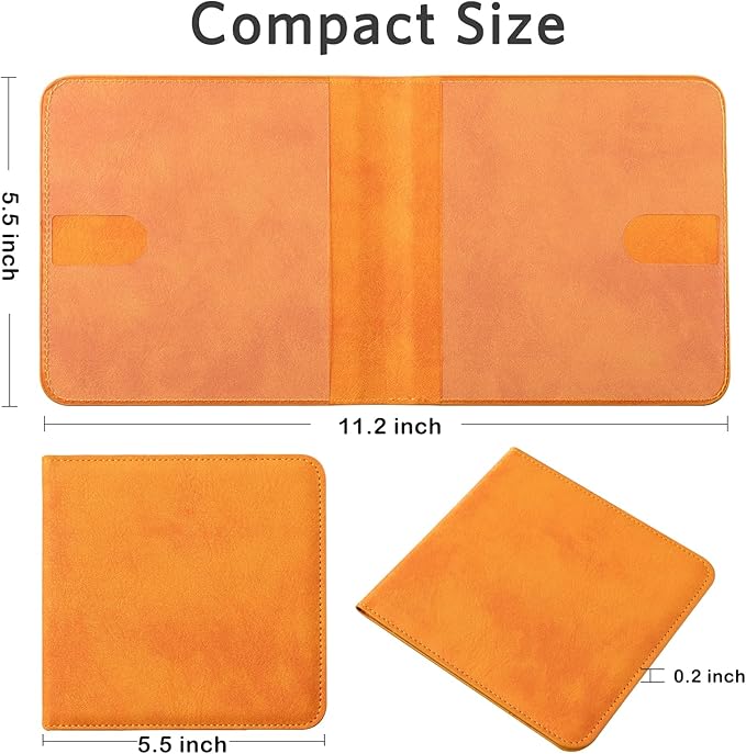 CoBak Car Registration and Insurance Holder - Small and Lightweight Vehicle Glove Box Car Organizer, Auto Truck Comparment Accessories Case for Essential Document, Driver License (Orange)