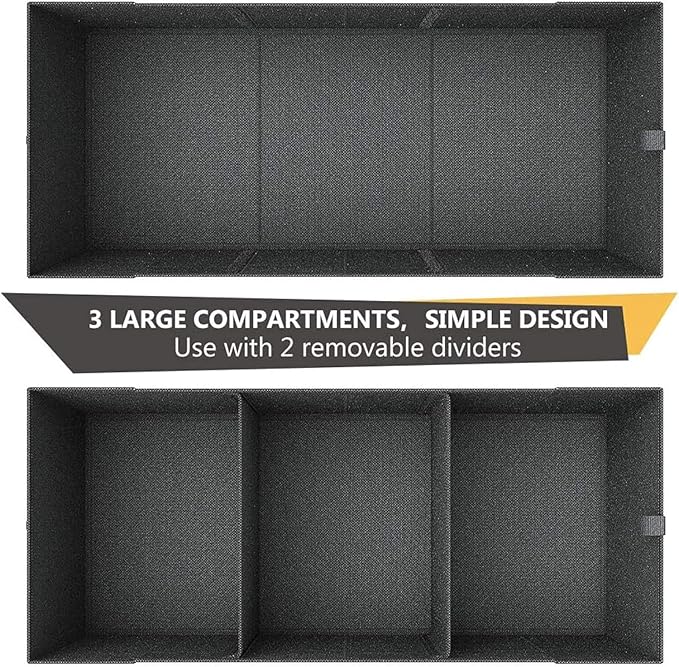 MIU COLOR Trunk Organizer for SUV, Collapsible Car Organizer, 12 Pockets Trunk Organizer for Car, Non-Slip Trunk Storage Organizer for Sedans, Van, Grocery, Large 3 Compartments 32"×13"×12"