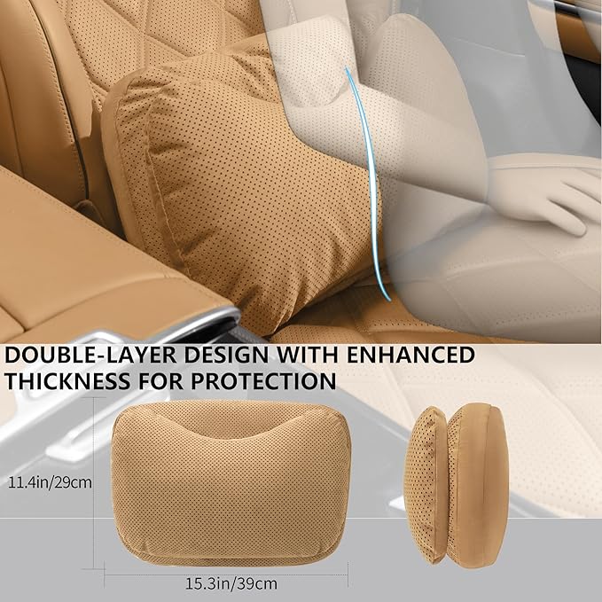 Lumbar Support Pillow for Car, Lower Back Pain Relief, Lumbar Support Pillow for Office Chair Back Support Lumbar Pillow for Car, Gaming, Office Chair (Light Brown)