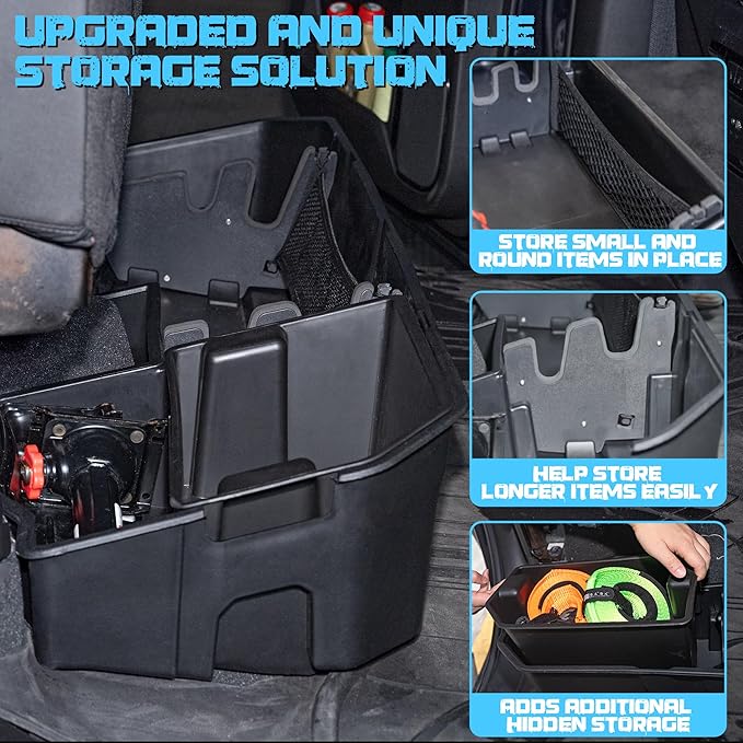 Underseat Storage Compatible with 2020-2025 Chevy Silverado/GMC Sierra 1500(Inclu. 2019 New Gen)&2500 3500 HD Crew&Double Cab, Upgraded Rear Under Seat Organizer Cargo Box