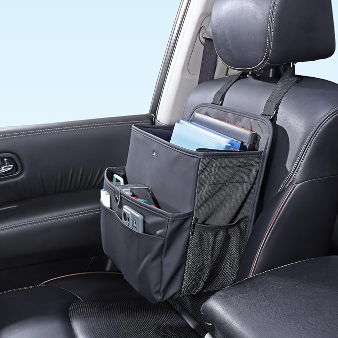 Car Seat Organizer，Universal Fit for Front & Back Seats-Hanging Letters/Legal Folders/Laptops and Tablets，Compatible with Cars, Trucks, and Vans