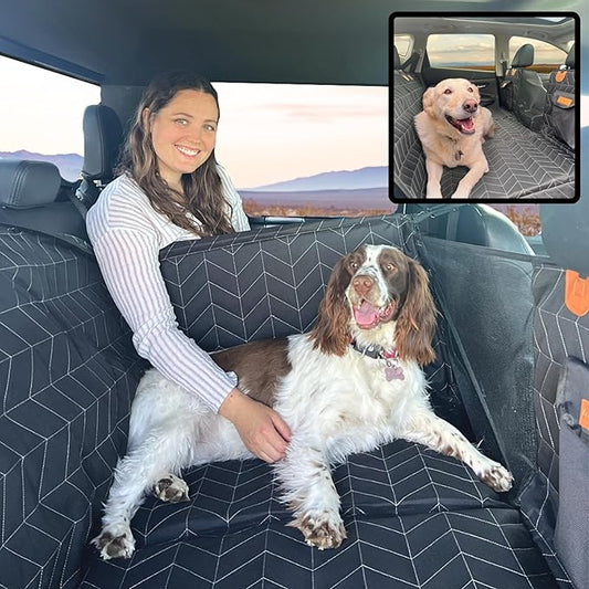 Boops & Floofs Convertible Back Seat Extender for Dogs, Half Seat Extender, Non-Slip Waterproof Hard Bottomed Hammock, Allows Passengers (PAT Pending 63/550,158)