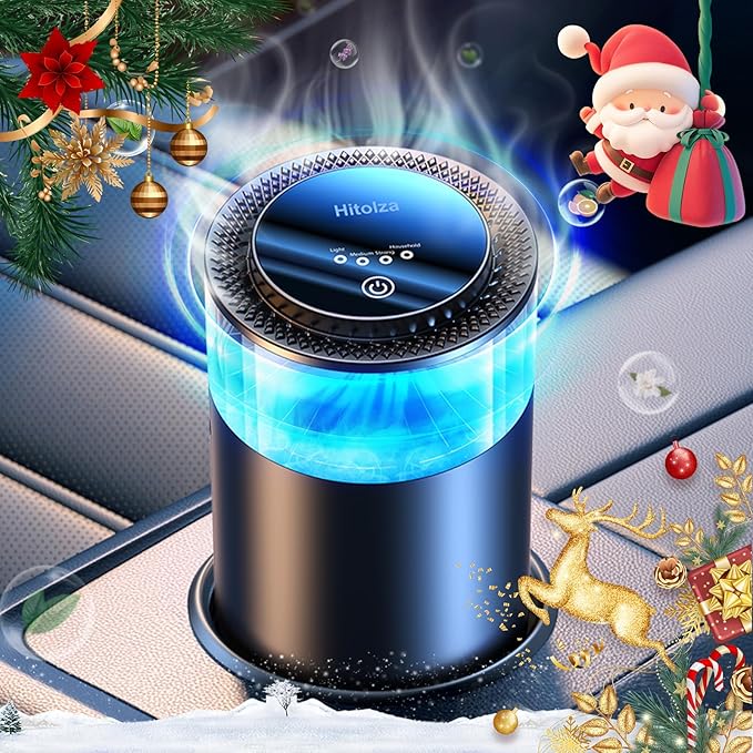 Smart Car Air Fresheners, Ambient Light & Mist Fragrance, Auto On/Off Car Air Freshener Diffuser, Adjustable Intensity, Lasts 6 Months, Built-in Battery, Premium Scents Refill X2 - Coconut