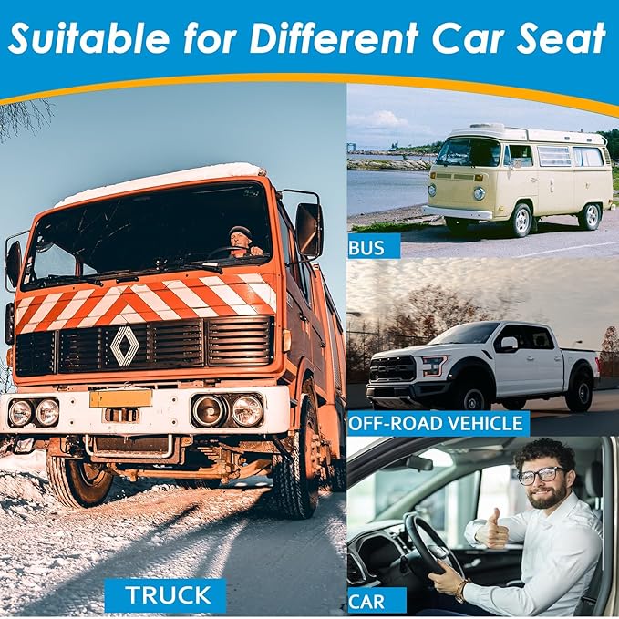 AEROiVi Car Seat Cushion with Back Support Pillow,Breathable 3D Air Mesh,Non-Slip Bottom, Lumbar Support Car Seat Cushion for Long Sitting,Comfort Car Seat Protector,Car Seat Pad Works with Truck,SUV