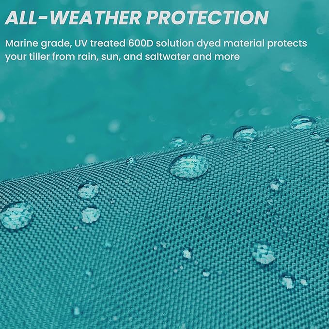 SavvyCraft Waterproof Boat Steering Wheel Covers, Heavy Duty Solution-Dyed 600D Fade-Resistant UV Protection Sailboat Yacht Marine Steering Wheel Protector Case, Vecro and Zipper Closure Teal 48"