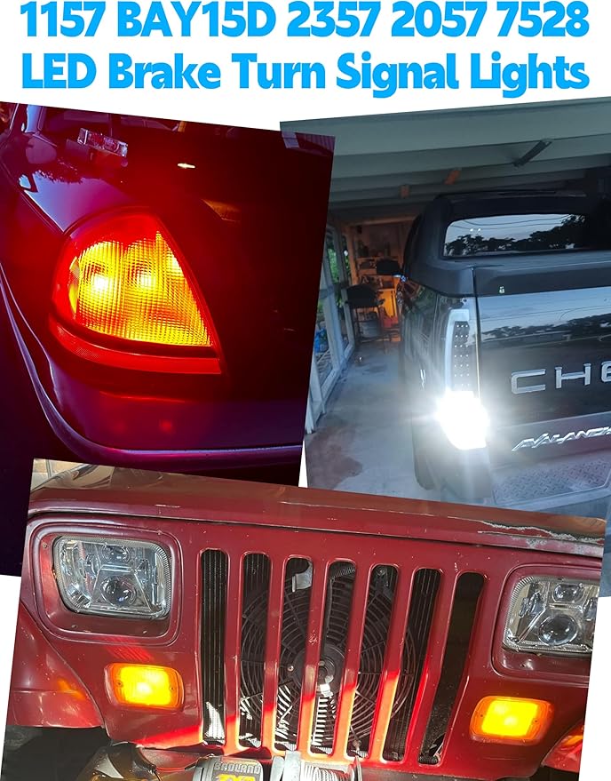 Super Bright 1157 BAY15D LED Bulbs, 3w 2357 2057 7528 LED Brake Light Bulb, 6000k Daylight White 350LM BAY15D Bulb for RV Car Camper Trailer Back Up Reverse Turn Signal Lights, 2PCS