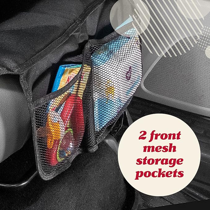 Lusso Gear Car Seat Protector - Waterproof Seat Protector & Non-Slip Backing - Waterproof Car Cover & Easy Clean-Up - Dual Mesh Storage Pockets & Travel Convenience - Gray