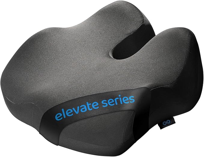 Everlasting Comfort Doctor Recommended Memory Foam Seat Cushion for Office Chairs & Car - Ergonomic Office Desk Accessories - Cushions for Tailbone Pain Relief,Sciatica (Premium Charcoal Black, Large)