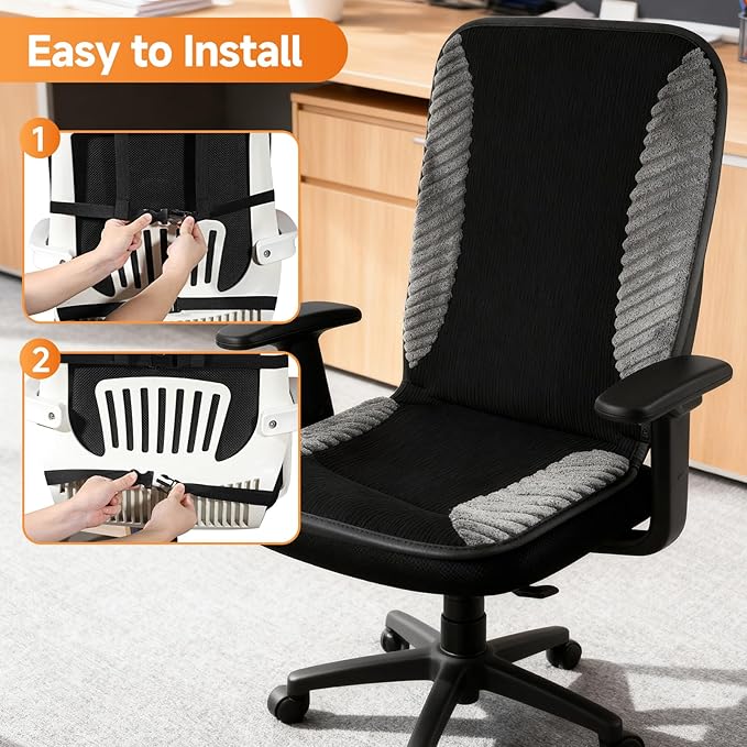 Heated Seat Cushion for Office Chair, Back and Seat Warmer Pad, Heated Chair Pad with 110V Adapter