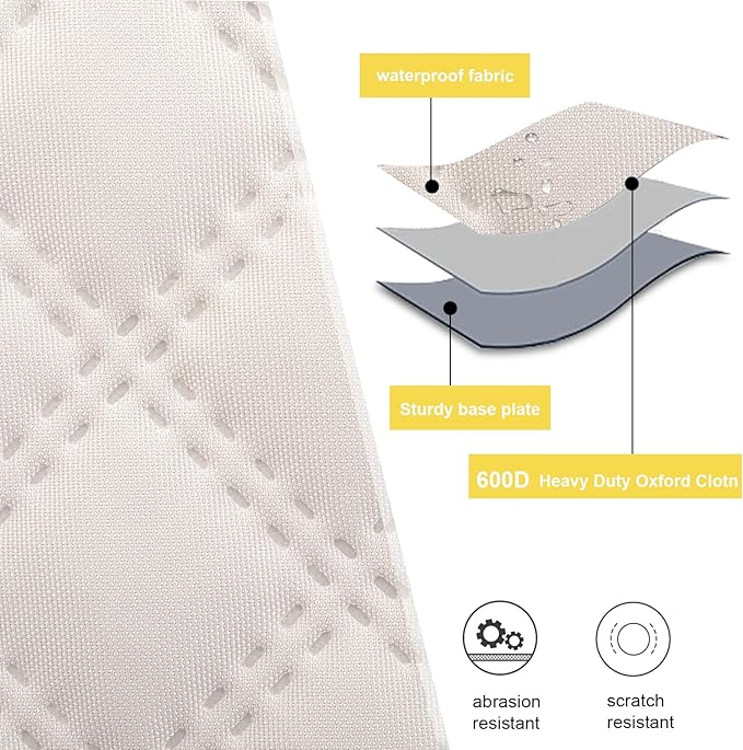 JiatuA Car Trunk Organizer for SUV, Car Storage Organizer Collapsible Multi Compartment Container Box Adjustable Car Accessories for Women Men, Beige