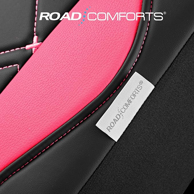 Road Comforts Seat Covers, Premium Leather Car Seat Covers Front Seat for Women Girls,Airbag Compatible, Automotive Seat Covers Universal Fit Most Cars,Vans,Truck,SUV