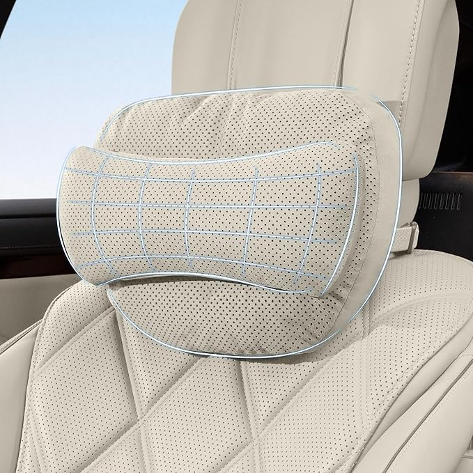 Car Neck Pillow, Comfortable Neck Pillow for Driving, Ergonomic Car Neck Support Pillow for Relieve Driving Fatigue, Suitable for Driving, Traveling (Beige)