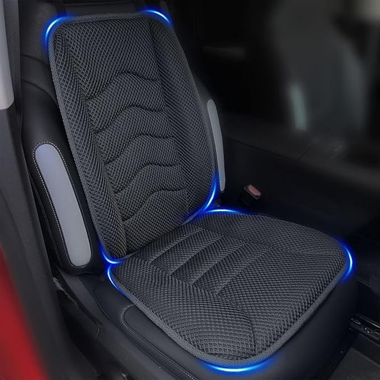AEROiVi Car Seat Cushion with Back Support Pillow,Breathable 3D Air Mesh,Non-Slip Bottom, Lumbar Support Car Seat Cushion for Long Sitting,Comfort Car Seat Protector,Car Seat Pad Works with Truck,SUV