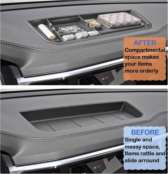 Dashboard Organizer Compatible with VW Atlas and Cross Sport 2018 2019 2020 2021 2022 2023 Accessories, Console Dash Tray Dash Mount Holder (Not Fit 2024), Black