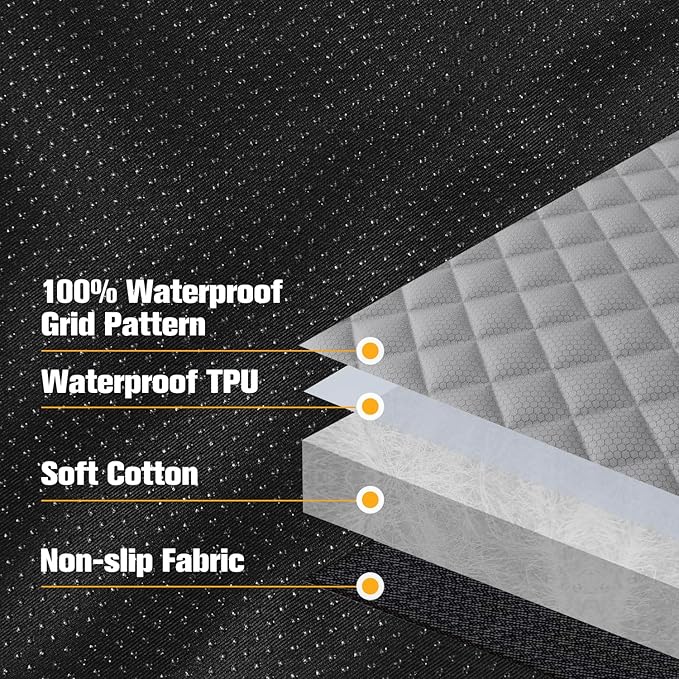 PETICON Waterproof Scratchproof Pet Bench Seat Covers for Cars, Trucks, SUVs, Nonslip Durable Back Seat Cover for Dogs, Washable Backseat Protection, Gray