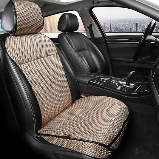 Auto Newer Luxury Breathable Car Seat Cover Fit Four Seasons, Universal Front of Car Seat Cushions, Bottom Seat Covers of Full Wrapped Edge,Universal Fit for 95% Cars,SUV,Pickup(Beige,1PCS)