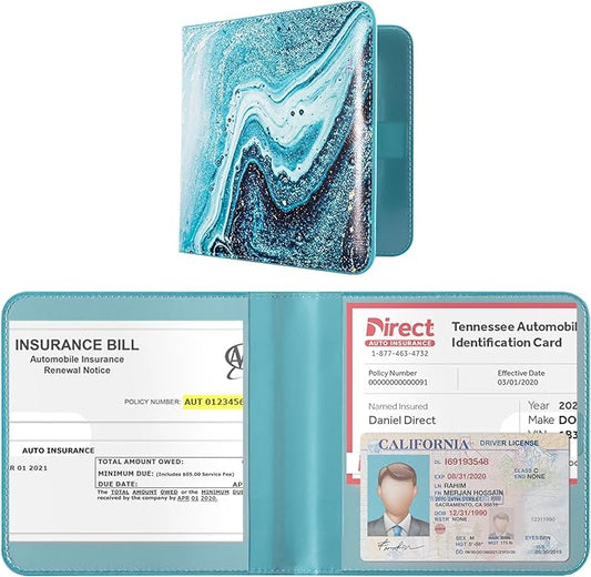 CoBak Car Registration and Insurance Holder - Vehicle Glove Box Car Organizer, Auto Truck Comparment Accessories Case for Essential Document, Driver License, Cards