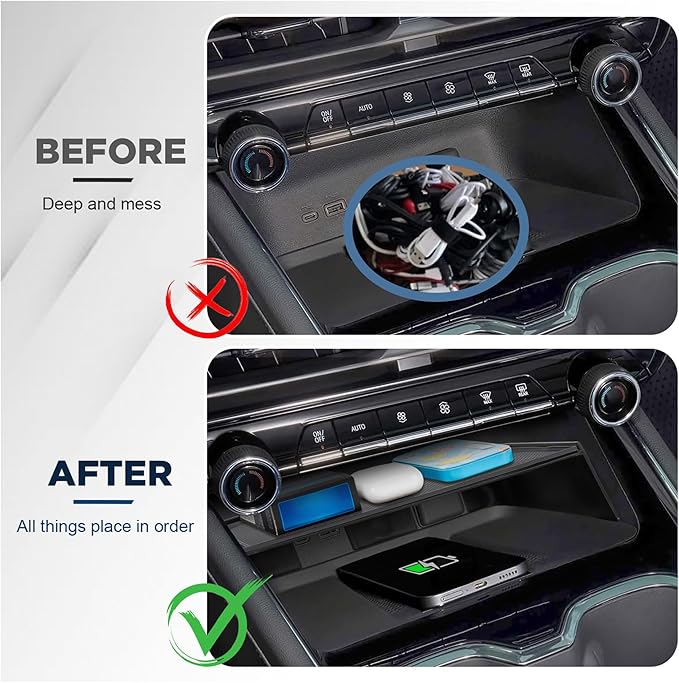 Carwiner Center Console Organizer Tray Compatible with 2024-2026 Chevy Traverse Accessories, Console Storage Box Compartment Tray（Not Compatible with 2024 Chevy Traverse Limited）