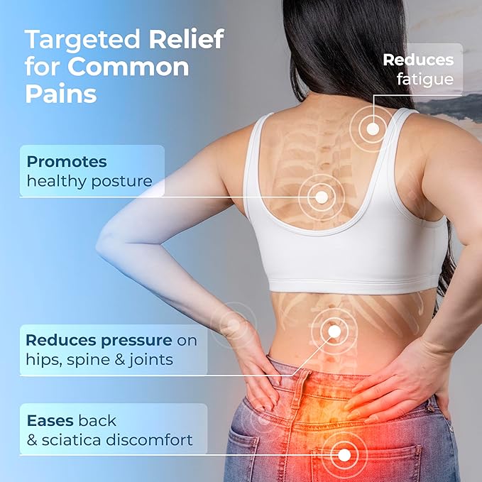 LuminaRest® Gel Seat Cushion for Long Sitting – Premium CertiPUR-US® Certified Memory Foam, Ergonomic Office Chair Cushion for Tailbone & Coccyx Pain Relief, Sciatica & Back Support – (Gray)