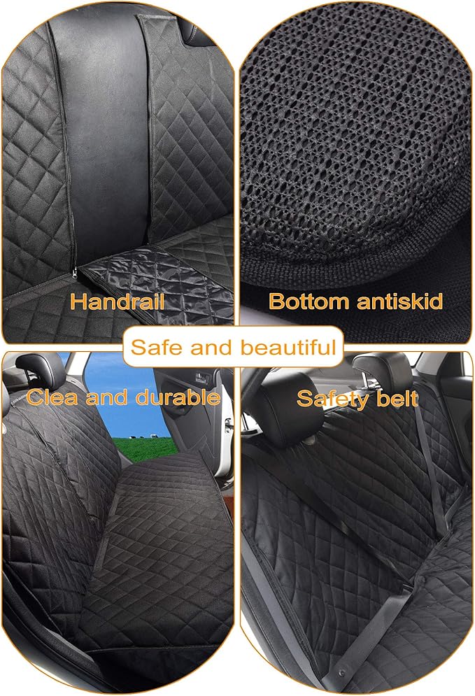 Dog Seat Cover, 100% Waterproof Bench Seat Cover Protector Scratch Proof Nonslip Durable Soft Pet Back Seat Covers for Cars Trucks & SUV