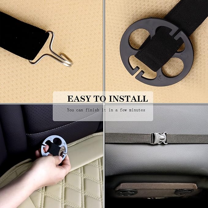 Cusaota 2 Piece Car Seat Covers Protectors for Front Seat Bottoms, Luxury PU Leather Car Interior Seat Cushion Pad Mat, Compatible with 90% Vehicles (Sedan SUV Truck Jeep) (Beige-2PCS)