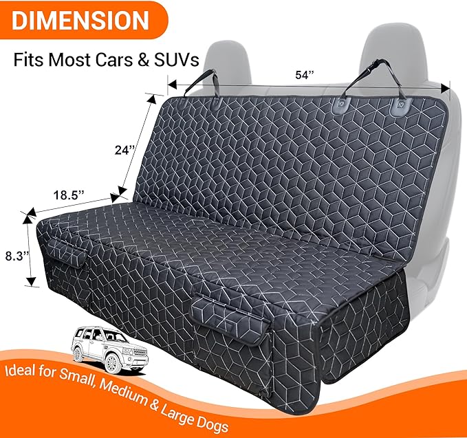 Dog Car Seat Covers for SUVs, Waterproof Dog Seat Cover for Back Seat Heavy Duty Nonslip Bench Seat Covers Protector for Rav4/Honda/Subaru/Mazda CX5/Hyundai Tuscon Car seat Covers for Suvs