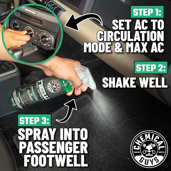 Chemical Guys New Car Smell Air Freshener and Premium Odor Eliminator Refreshes & Neutralizes Odors, Great Car Fresheners for Trucks, SUVs, RVs, and More - 16 Fl Oz (Pack of 2)