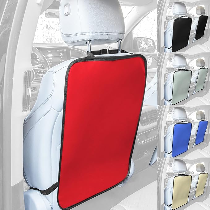 FH Group Faux Leather Back Seat Kick Protectors, Heavy Duty Car Kick Mats for Kids –2-Pack Back Seat Protector for Driver and Passenger Seat, Waterproof Protection from Dirt,Mud,Easy to Clean