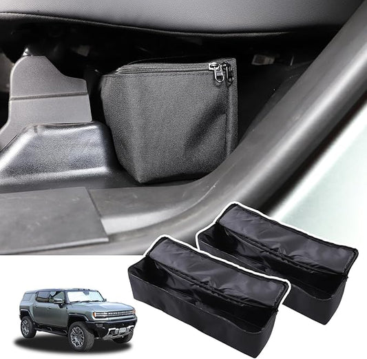 Under Seat Organizer for Hummer EV Accessories Backseat Rear Hidden Under Seat Storage Bags Portable Waterproof Foldable Storage Tool with Handle for Hummer EV SUV 2024 2025 2026 (SUV/2Packs)