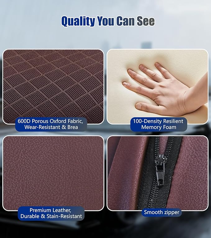 2Pcs Premium Car Neck Pillow – Car Headrest Pillow for Neck PainRelief with Premium Memory Foam,600D Oxford Fabric & 100D High Elastic Memory Foam – UltimateComfort Neck Pillow for Car, Driving