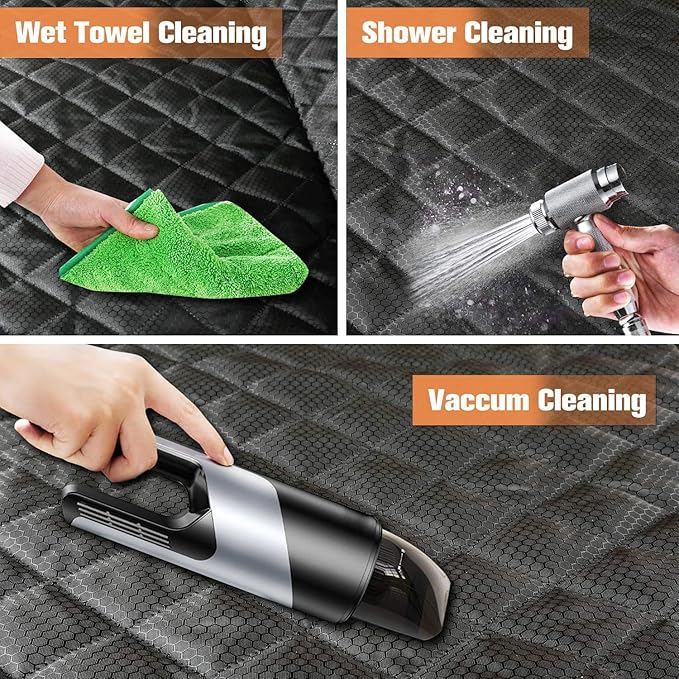 PETICON Waterproof Scratchproof Pet Bench Seat Covers for Cars, Trucks, SUVs, Nonslip Durable Back Seat Cover for Dogs, Washable Backseat Protection, Black