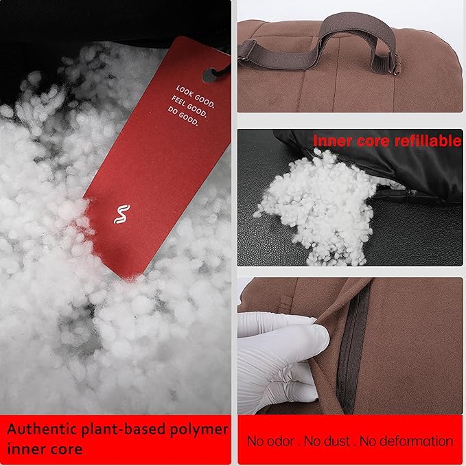 2pcs Car Neck Pillow for headrests,Support Drive Seats Head Cushion Pillows,Superfiber Suede,Plant-Based Polyester,Thickness & Height Adjustable,11.8x7.5,Inner Liner fillable(Grey)