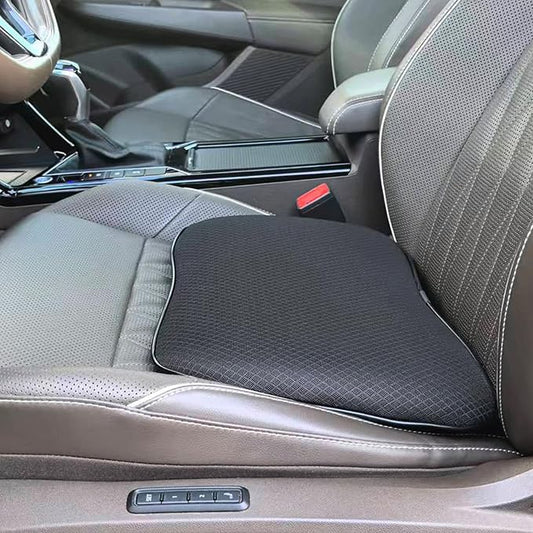 2 in 1 Wedge Car Seat Cushion or Lumbar Support - 3.2 inches Soft Memory Foam Cushion for Car Seat Driver for Comfort - Driving Cushion for Butt and Back Sciatica Pain Relief, Black