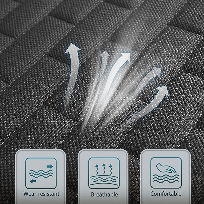 Black Back Seat Cover, Rear Car Seat Cover for Cars Truck SUV,Seat Covers with Storage Pocket,Bottom Auto Seat Cushion Pad Mat for Most Vehicles-Black,1 Pcs