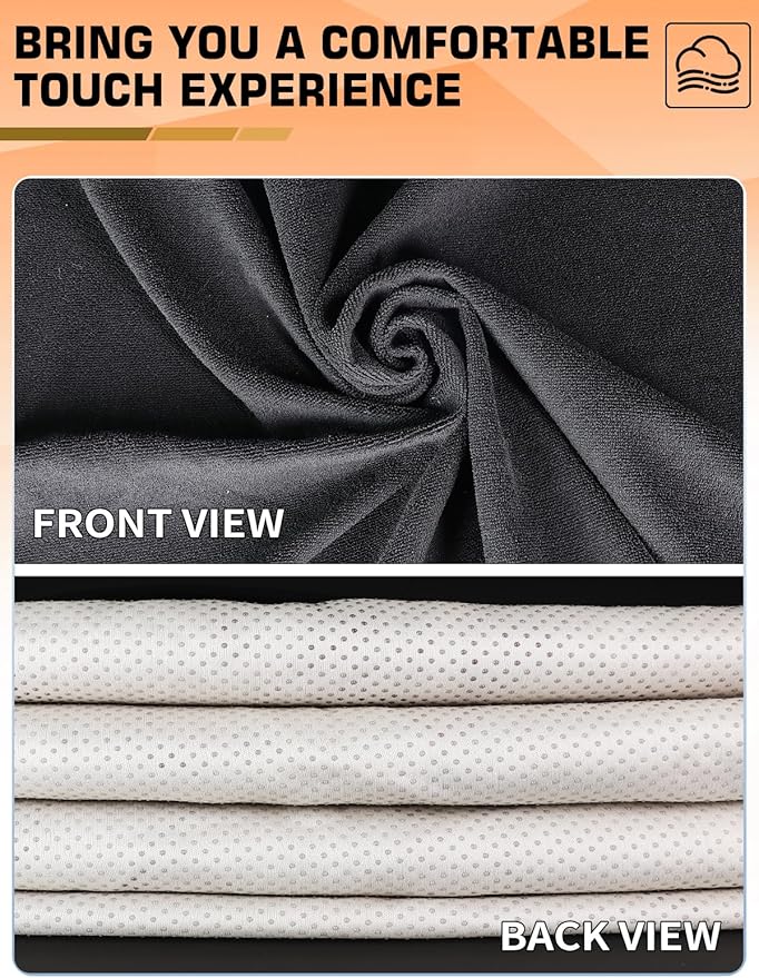 Universal Car Seat Cover Towel, Waterproof Washable Sweat Protection for Front Bucket Seats, Non-Slip Fit, Fits Cars SUVs Trucks, Ideal for Gym, Kids, Pets, Outdoor Sports, Travel (Black, 2 Pack)