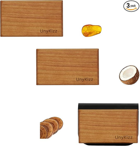 3PCS Car Air Freshener Wood Air Freshener - Car Odor Eliminator for Visor Clip Auto Accessories - Metal Clip - Essential Oils - Clean Ingredients - Teak Scent Starter Kit（Cabana/pine/amber）