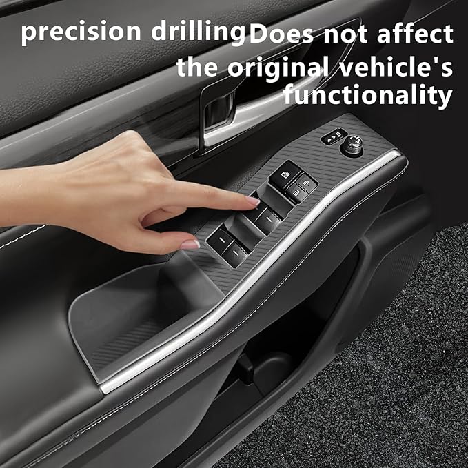 Temmis 4PCS Car Door Window Switch Panel Cover for Toyota Highlander 2022-2026, Auto Interior Decor Accessories Armrest Trim Silicone Style Kit-Black