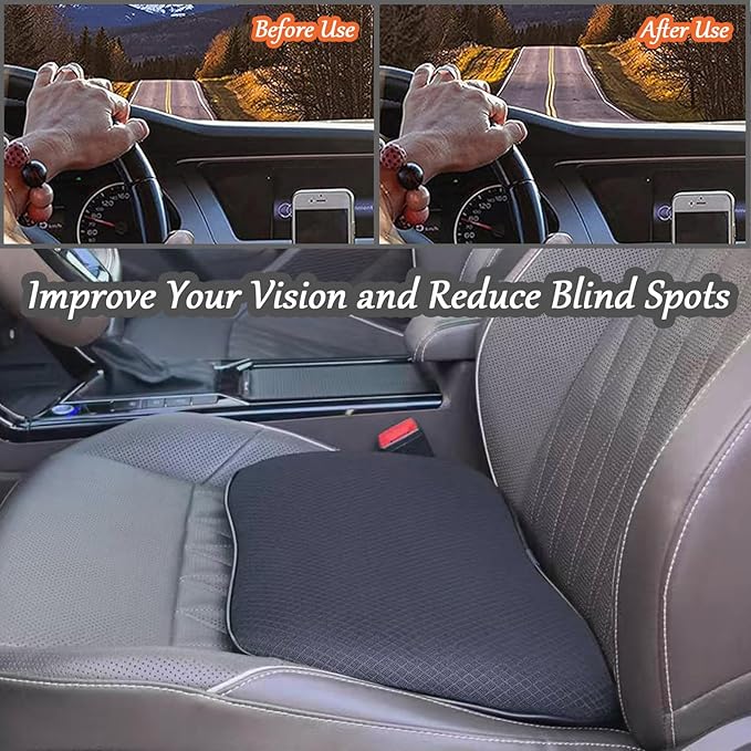 2 in 1 Wedge Car Seat Cushion or Lumbar Support - 3.2 inches Soft Memory Foam Cushion for Car Seat Driver for Comfort - Driving Cushion for Butt and Back Sciatica Pain Relief, Gray