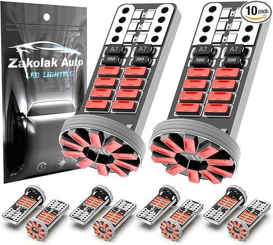 10Pcs 194 T10 168 W5W 2825 LED Bulb, Super Bright LED Car Interior Dome Map Camper RV License Plate Light Bulbs, Upgraded 25-SMD 3014 Chipsets 12V 400LM Brilliant Red