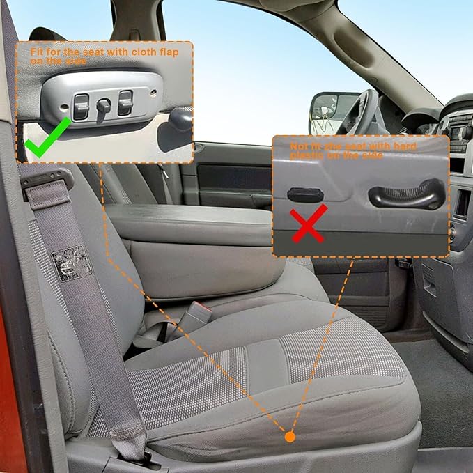 SecosAutoparts Driver Foam Cushion & Driver & Passenger Side Bottom Replacement Cloth Seat Cover Fit for Dodge Ram 1500 2500 3500 4500 5500 2006 2007 2008 2009 2010