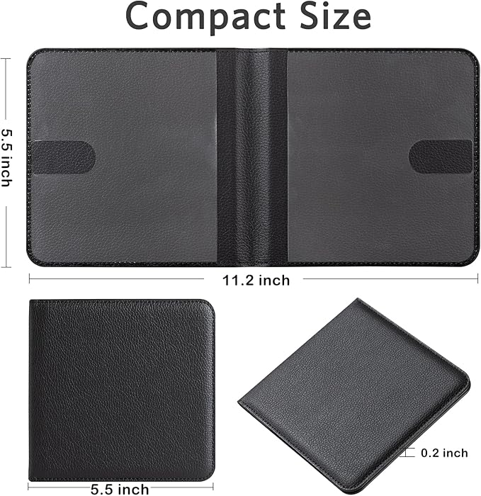 CoBak Car Registration and Insurance Holder - Men and Women Small Lightweight Vehicle Glove Box Car Organizer, Auto Truck Comparment Accessories Case for Essential Document, Driver License (Black)