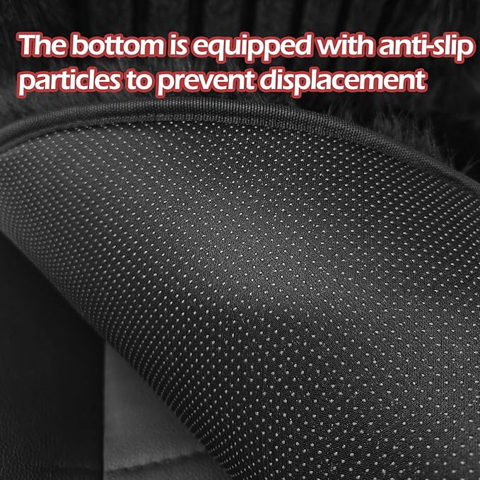 Winter Plush Car Seat Cushion, Full Back Wrap Around Thickened Soft Warm Car Seat Cover, Fuzzy Fluffy Automotive Seat Protector Pad for Cold Weather, Compatible with Most Cars Sedans SUVs Trucks