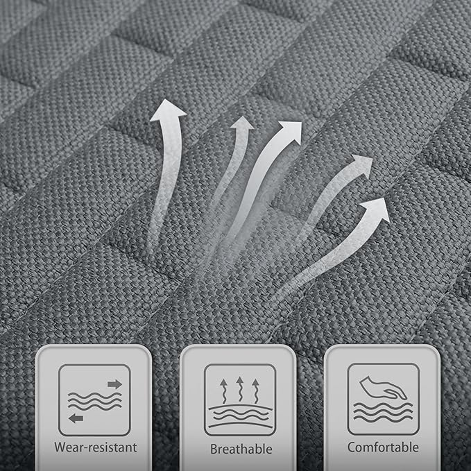 Dark Gray Back Seat Cover, Rear Car Seat Cover for Cars Truck SUV, Seat Covers with Storage Pocket(Dark Gray-Back Seat)