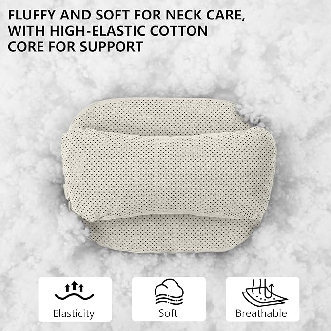 Car Neck Pillow, Comfortable Neck Pillow for Driving, Ergonomic Car Neck Support Pillow for Relieve Driving Fatigue, Suitable for Driving, Traveling (Beige)