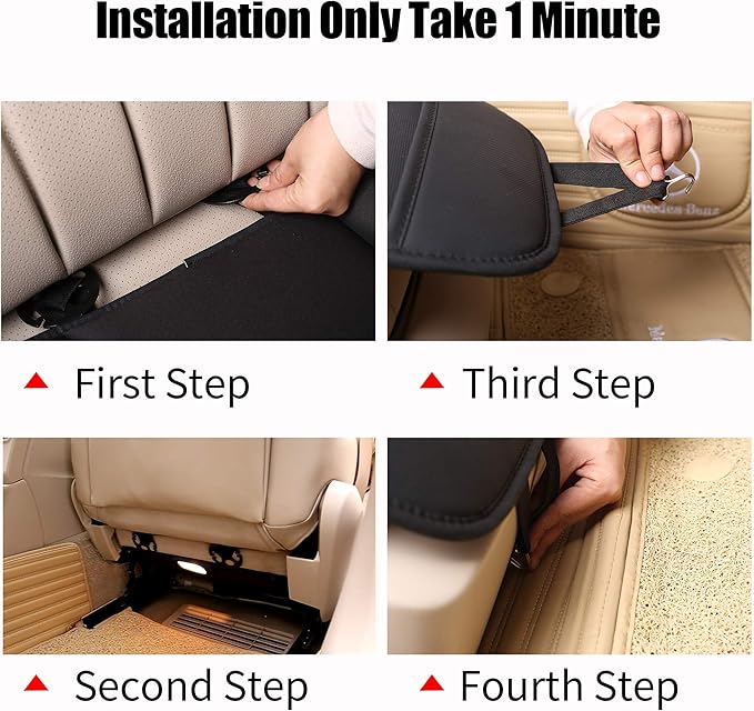 Premium Car Seat Cushion, Driver Cushion with Comfort Memory Foam & Non-Slip Rubber Bottom, Car Seat Pad Works with 95% of Vehicles and Office Chair or Home (Black)