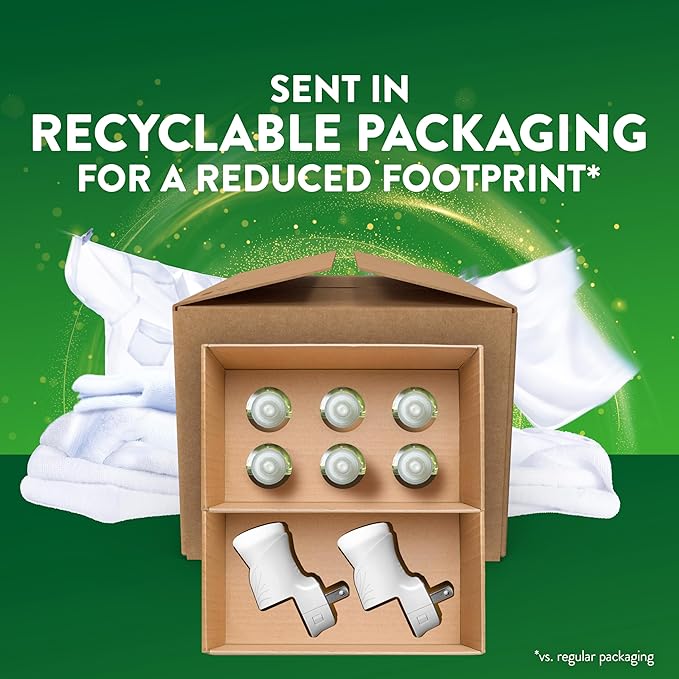 Air Wick Plug in Scented Oil Starter Kit, 2 Warmers + 6 Refills, Fresh Linen, Same Familiar Smell of Fresh Laundry, Eco Friendly, Essential Oils, Air Freshener